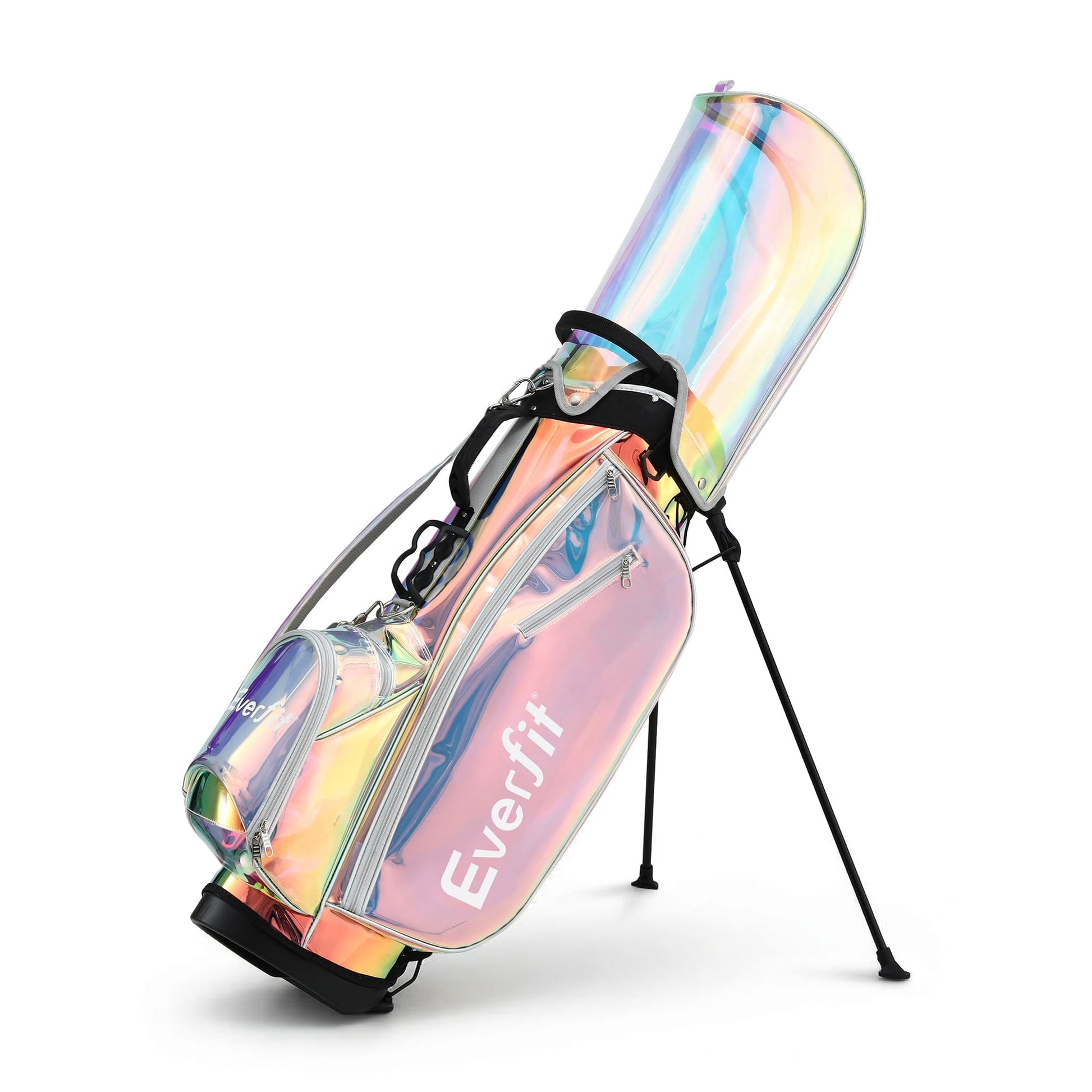 Alona.com.au Sports & Fitness > Golf > Golf Accessories Everfit Golf Stand Bag Lightweight Carry Bag Dual Strap Club Divider Holographic