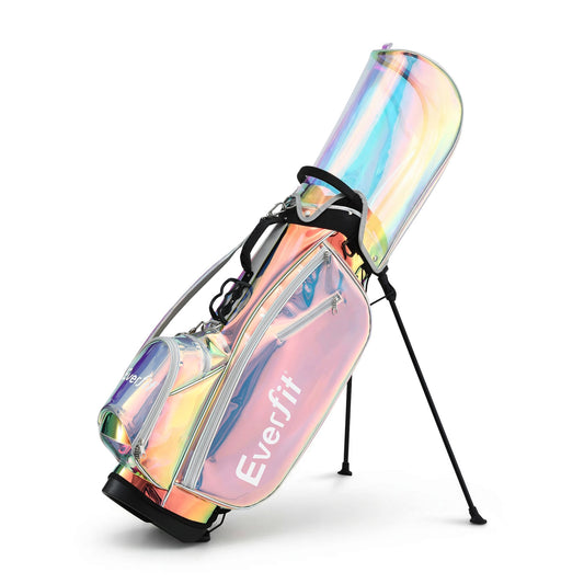 Alona.com.au Sports & Fitness > Golf > Golf Accessories Everfit Golf Stand Bag Lightweight Carry Bag Dual Strap Club Divider Holographic