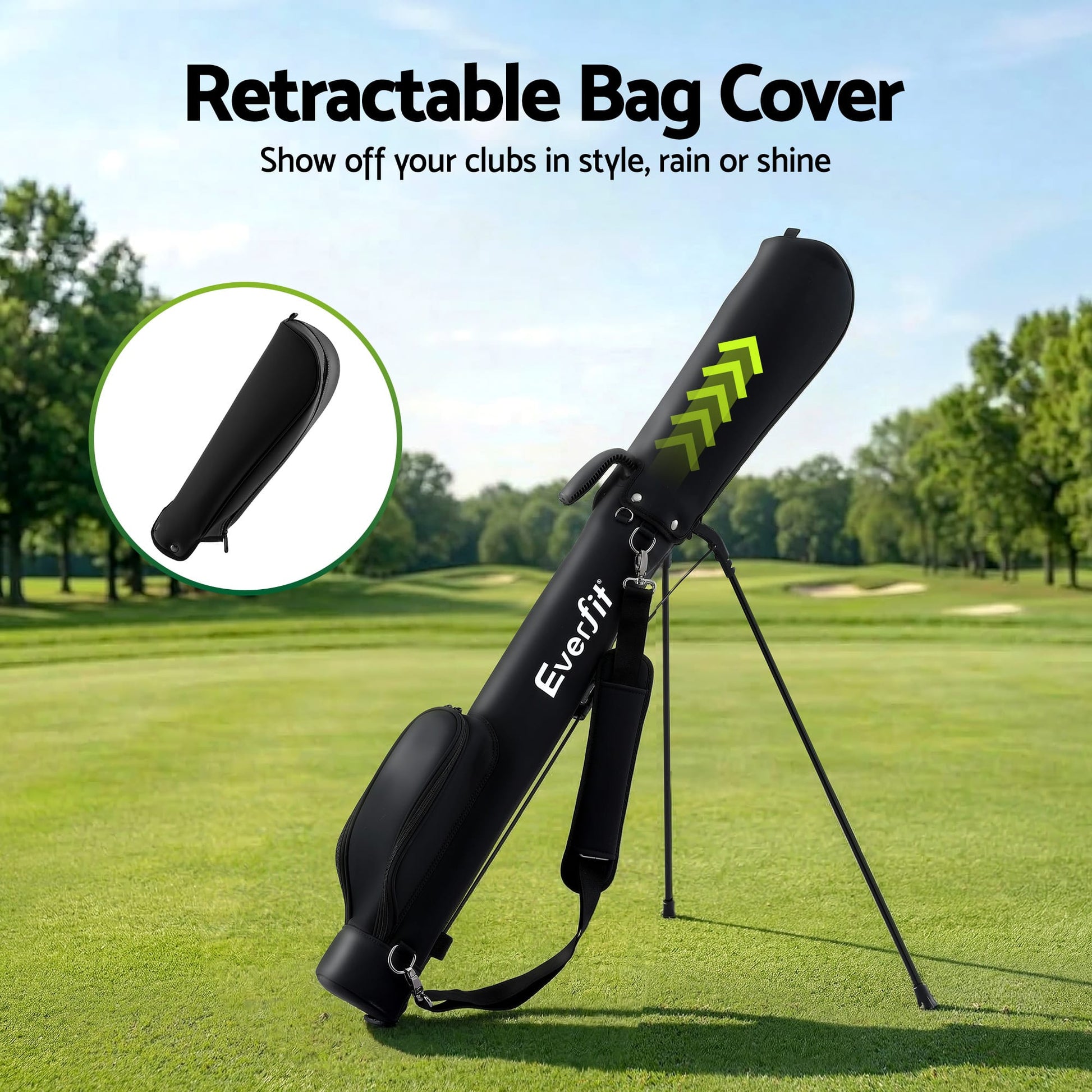 Alona.com.au Sports & Fitness > Golf > Golf Accessories Everfit Golf Stand Bag Lightweight Sunday Pitch And Putt Bag Black