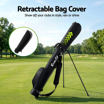 Alona.com.au Sports & Fitness > Golf > Golf Accessories Everfit Golf Stand Bag Lightweight Sunday Pitch And Putt Bag Black