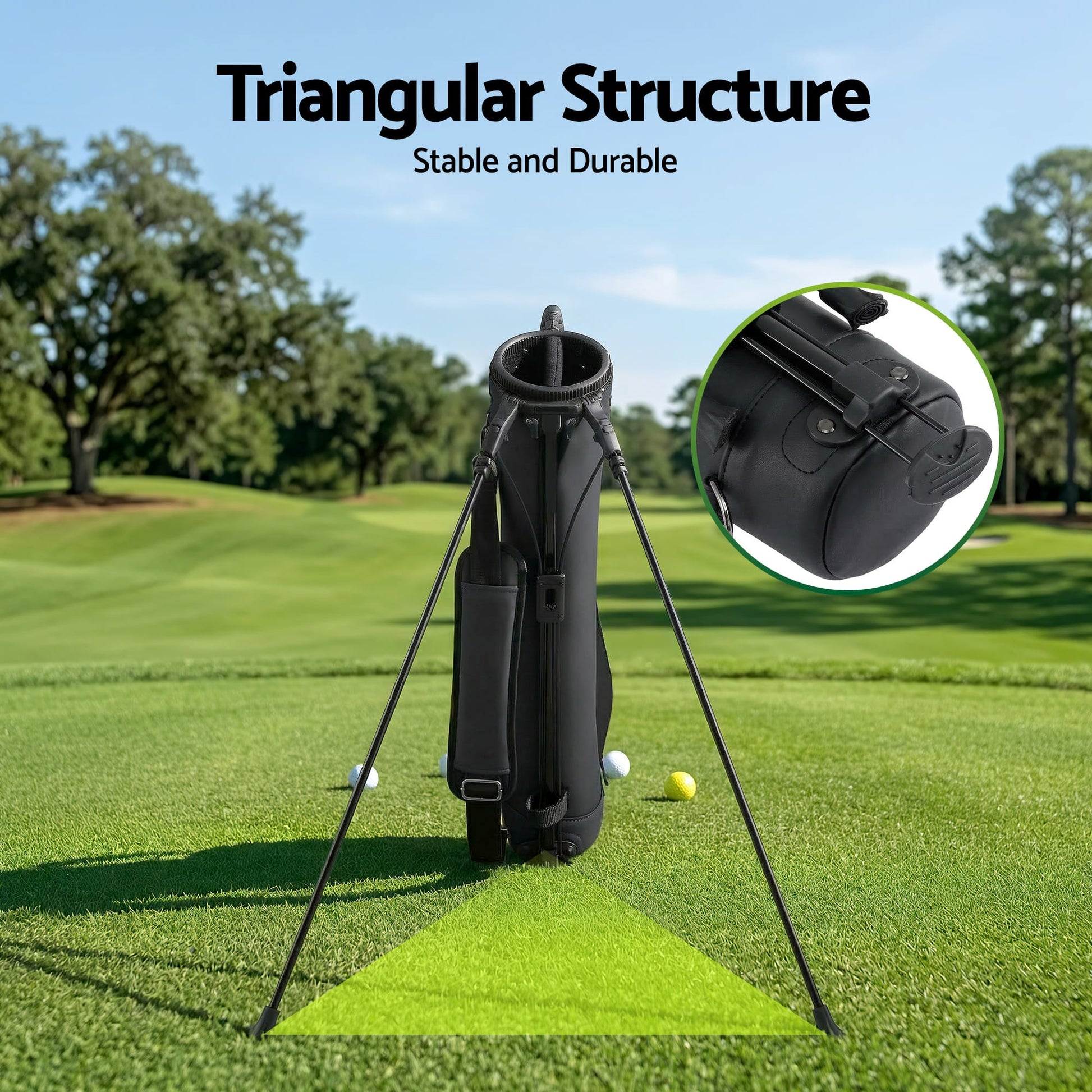 Alona.com.au Sports & Fitness > Golf > Golf Accessories Everfit Golf Stand Bag Lightweight Sunday Pitch And Putt Bag Black