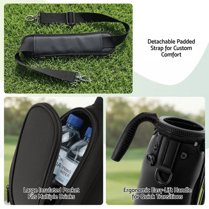 Alona.com.au Sports & Fitness > Golf > Golf Accessories Everfit Golf Stand Bag Lightweight Sunday Pitch And Putt Bag Black