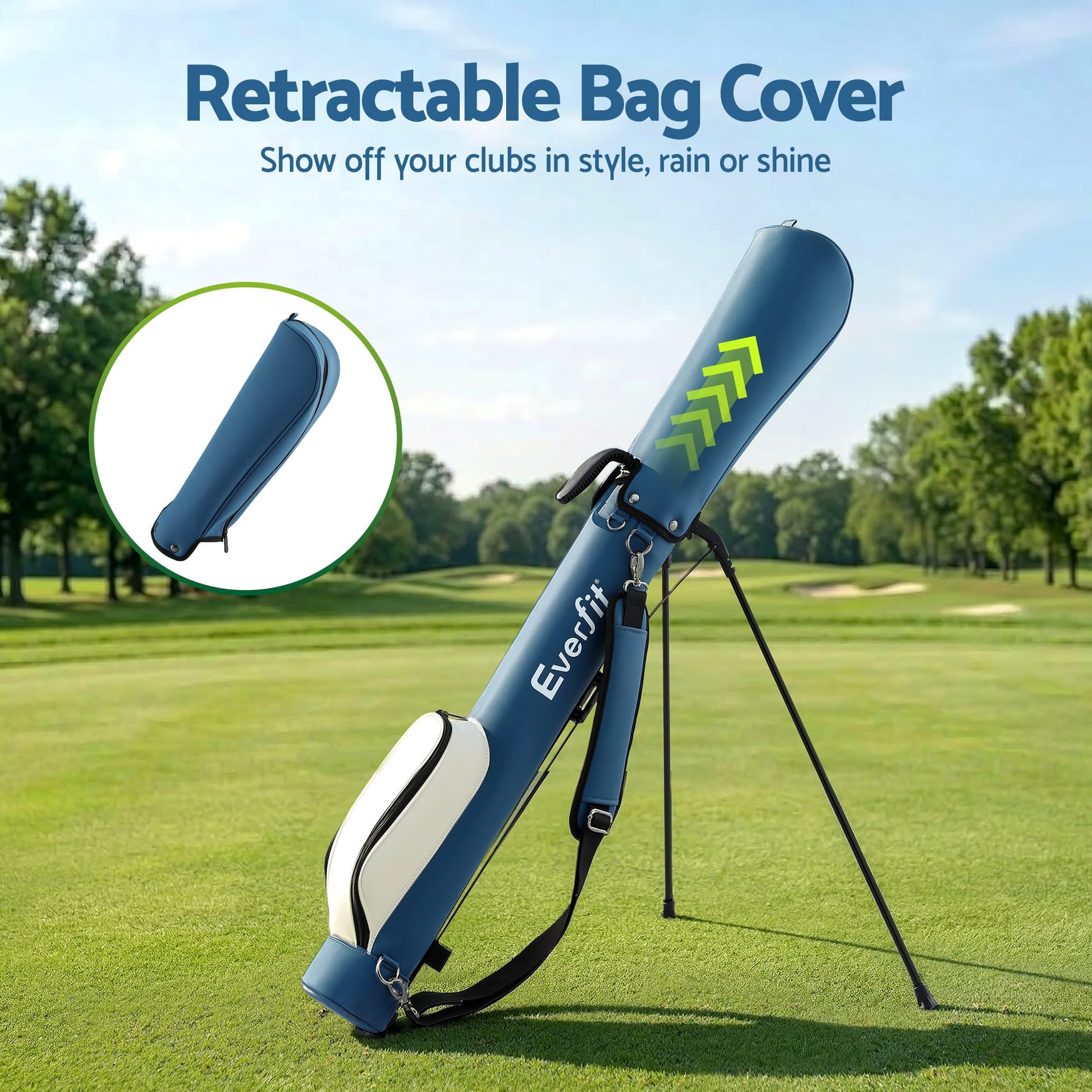 Alona.com.au Sports & Fitness > Golf > Golf Accessories Everfit Golf Stand Bag Lightweight Sunday Pitch And Putt Bag Blue