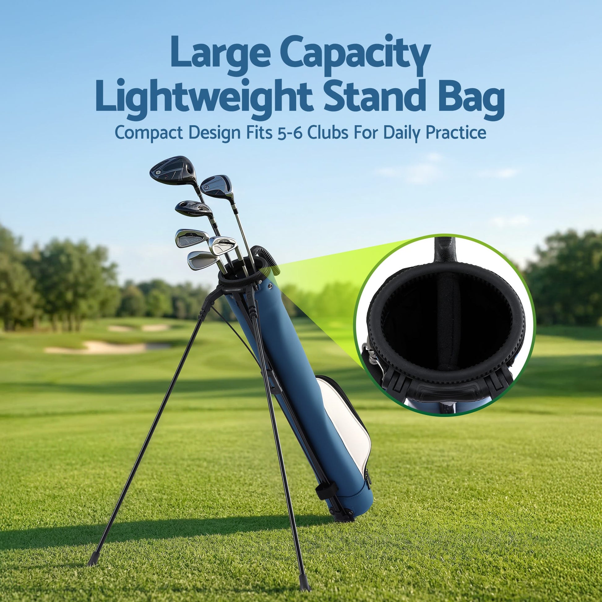 Alona.com.au Sports & Fitness > Golf > Golf Accessories Everfit Golf Stand Bag Lightweight Sunday Pitch And Putt Bag Blue