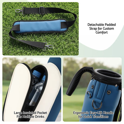 Alona.com.au Sports & Fitness > Golf > Golf Accessories Everfit Golf Stand Bag Lightweight Sunday Pitch And Putt Bag Blue