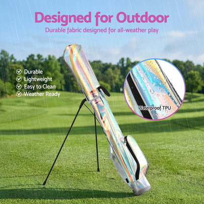 Alona.com.au Sports & Fitness > Golf > Golf Accessories Everfit Golf Stand Bag Lightweight Sunday Pitch And Putt Bag Holographic