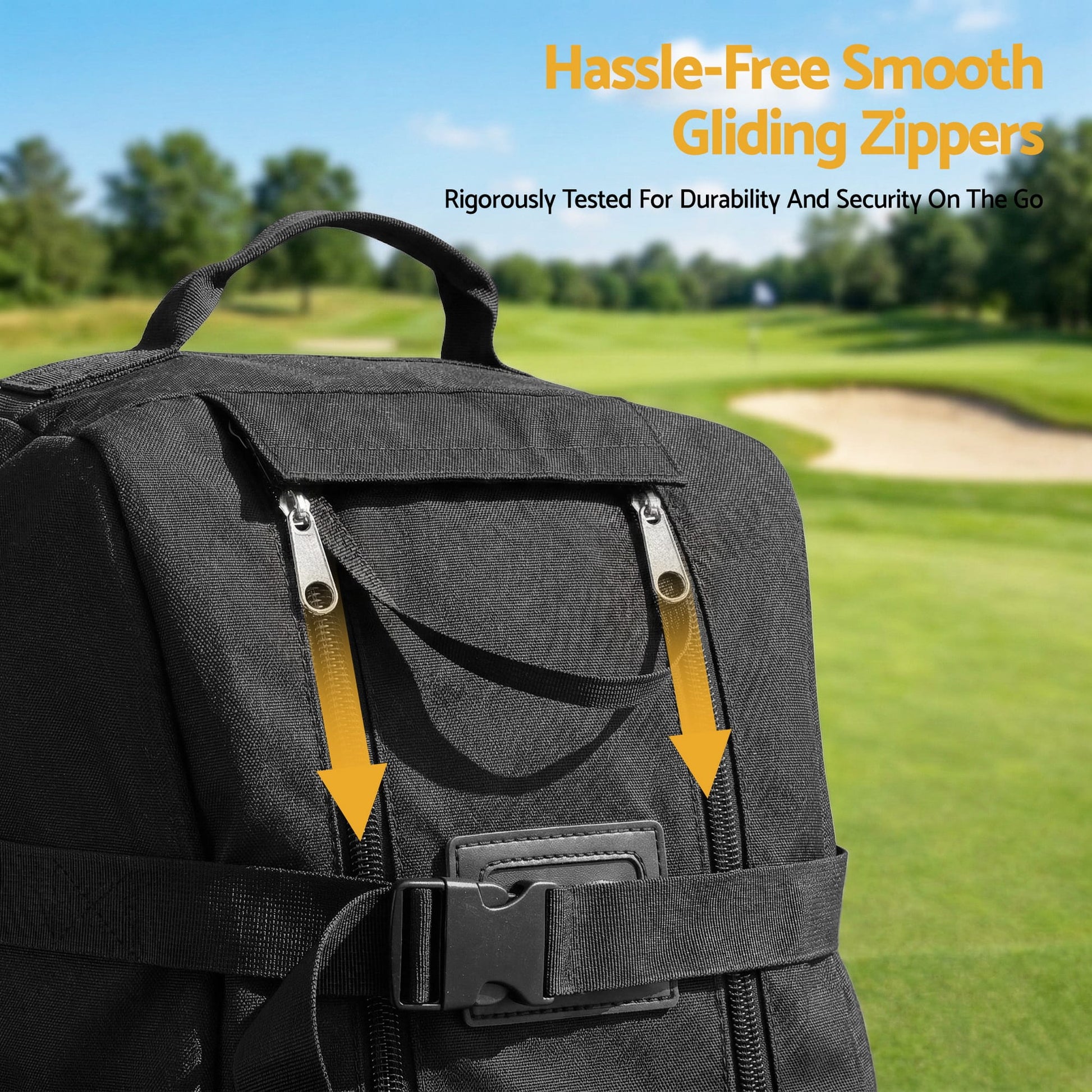Alona.com.au Sports & Fitness > Golf > Golf Accessories Everfit Golf Travel Bag Flight Cover Foldable Soft Case Wheels Black