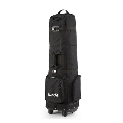 Alona.com.au Sports & Fitness > Golf > Golf Accessories Everfit Golf Travel Bag Flight Cover Foldable Soft Case Wheels Black