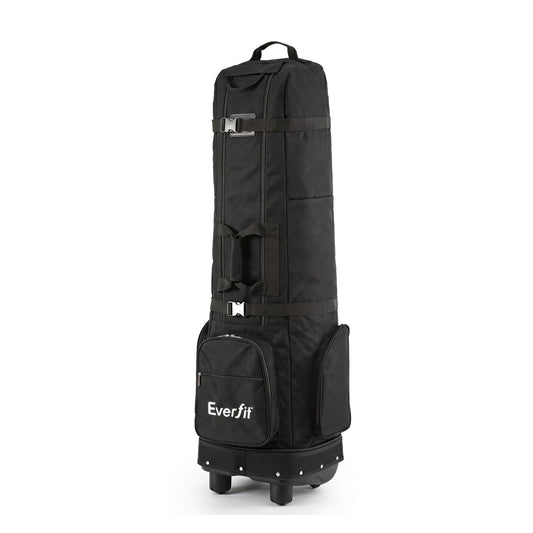 Alona.com.au Sports & Fitness > Golf > Golf Accessories Everfit Golf Travel Bag Flight Cover Foldable Soft Case Wheels Black