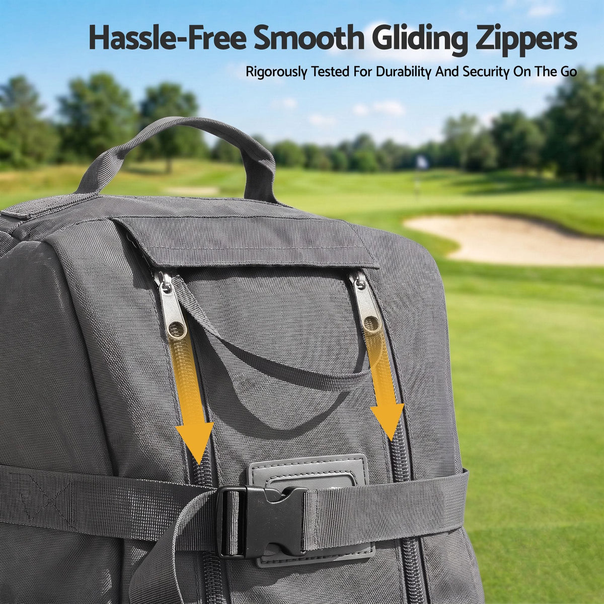 Alona.com.au Sports & Fitness > Golf > Golf Accessories Everfit Golf Travel Bag Flight Cover Foldable Soft Case Wheels Grey