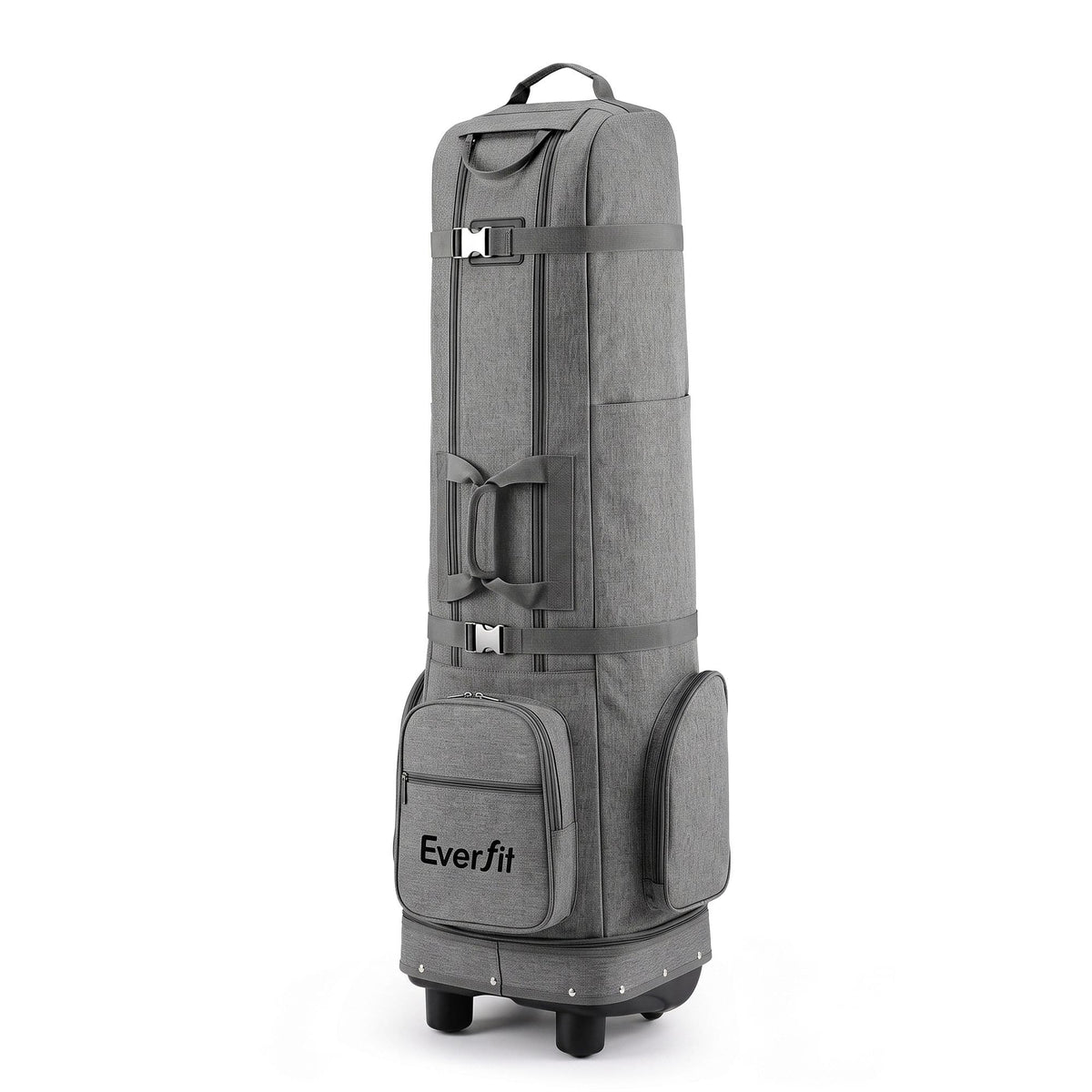 Alona.com.au Sports & Fitness > Golf > Golf Accessories Everfit Golf Travel Bag Flight Cover Foldable Soft Case Wheels Grey