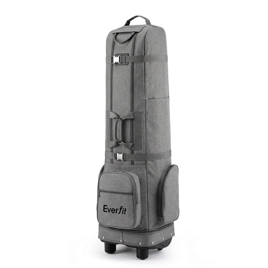 Alona.com.au Sports & Fitness > Golf > Golf Accessories Everfit Golf Travel Bag Flight Cover Foldable Soft Case Wheels Grey