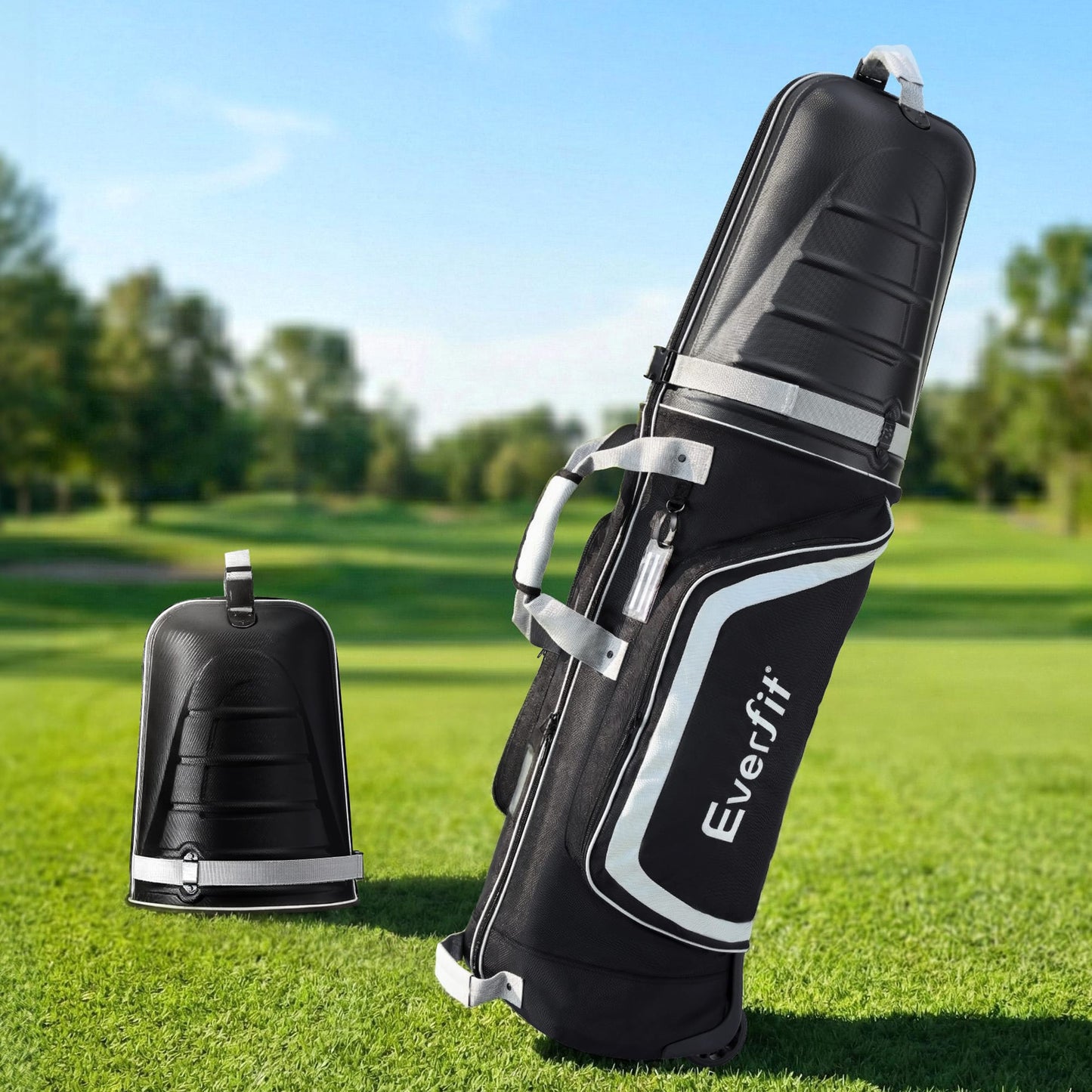 Alona.com.au Sports & Fitness > Golf > Golf Accessories Everfit Golf Travel Bags for Airlines with Wheels Golf Clubs Hard Case Foldable
