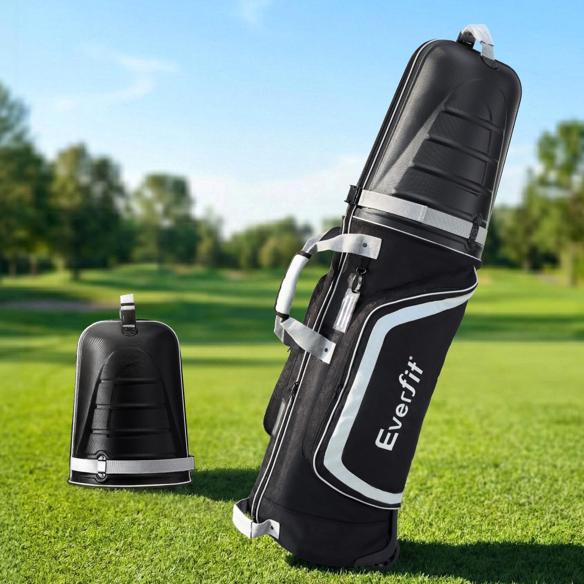 Alona.com.au Sports & Fitness > Golf > Golf Accessories Everfit Golf Travel Bags for Airlines with Wheels Golf Clubs Hard Case Foldable