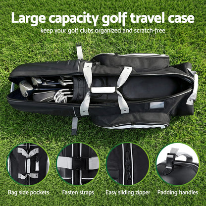Alona.com.au Sports & Fitness > Golf > Golf Accessories Everfit Golf Travel Bags for Airlines with Wheels Golf Clubs Hard Case Foldable