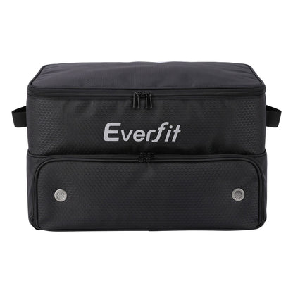 Alona.com.au Sports & Fitness > Golf > Golf Accessories Everfit Golf Trunk Organizer for Car, 2-Tier Golf Storage Bag with Ventilated Shoe Compartment Black
