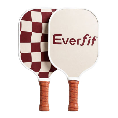 Alona.com.au Sports & Fitness > Racquet Sports > Pickleball Everfit Pickleball Paddle Set Fibreglass Racquet Honeycomb Core With Bag Brown