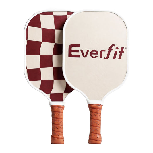 Alona.com.au Sports & Fitness > Racquet Sports > Pickleball Everfit Pickleball Paddle Set Fibreglass Racquet Honeycomb Core With Bag Brown