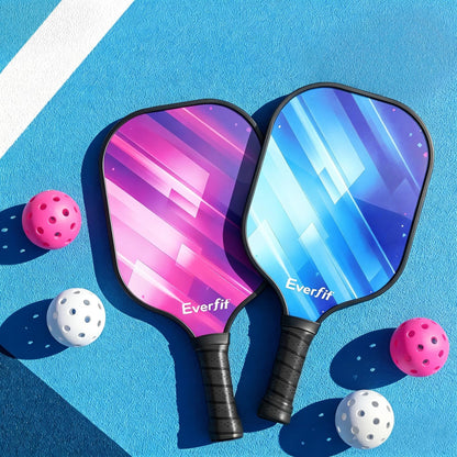 Alona.com.au Sports & Fitness > Racquet Sports > Pickleball Everfit Pickleball Paddle Set Fibreglass Racquet Honeycomb Core With Bag