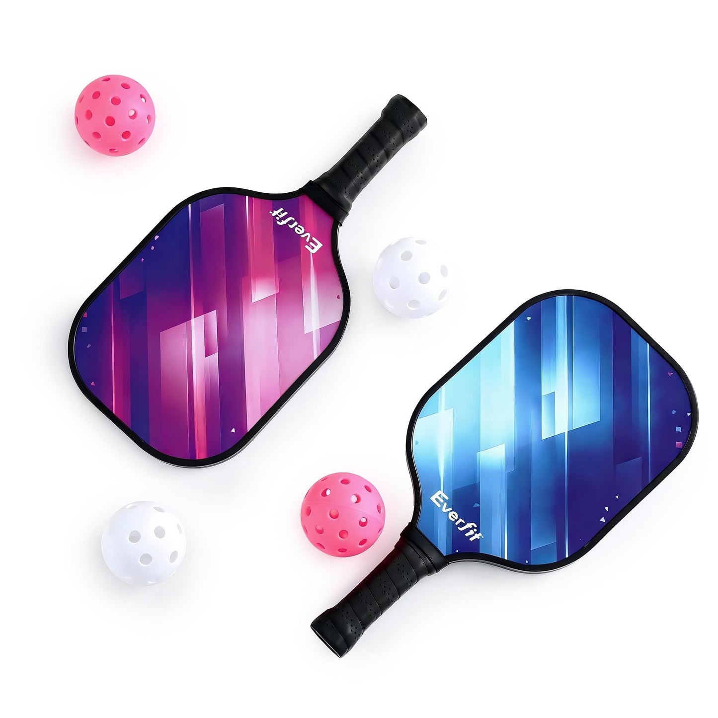 Alona.com.au Sports & Fitness > Racquet Sports > Pickleball Everfit Pickleball Paddle Set Fibreglass Racquet Honeycomb Core With Bag