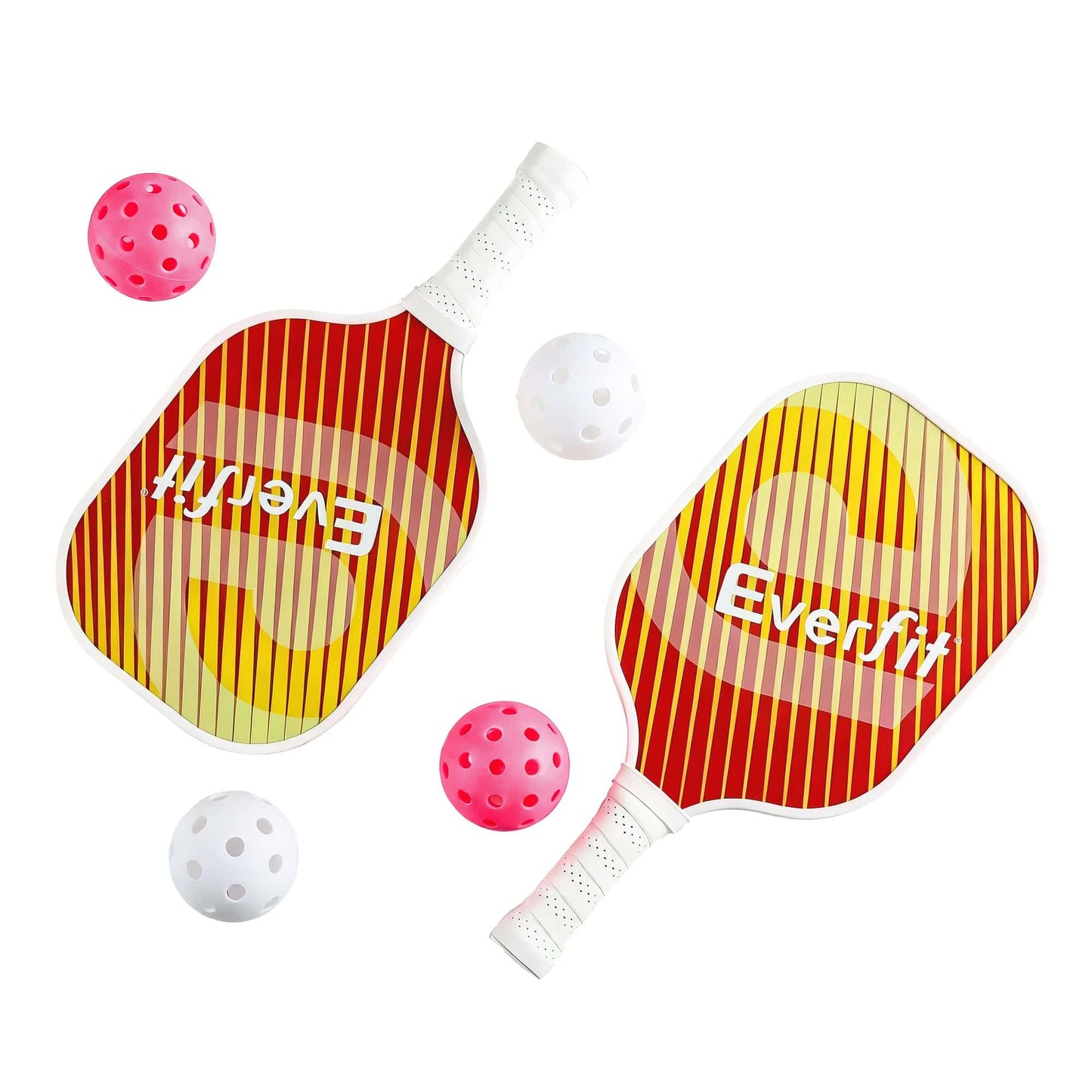 Alona.com.au Sports & Fitness > Racquet Sports > Pickleball Everfit Pickleball Paddle Set Fibreglass Racquet Honeycomb Core With Bag Orange