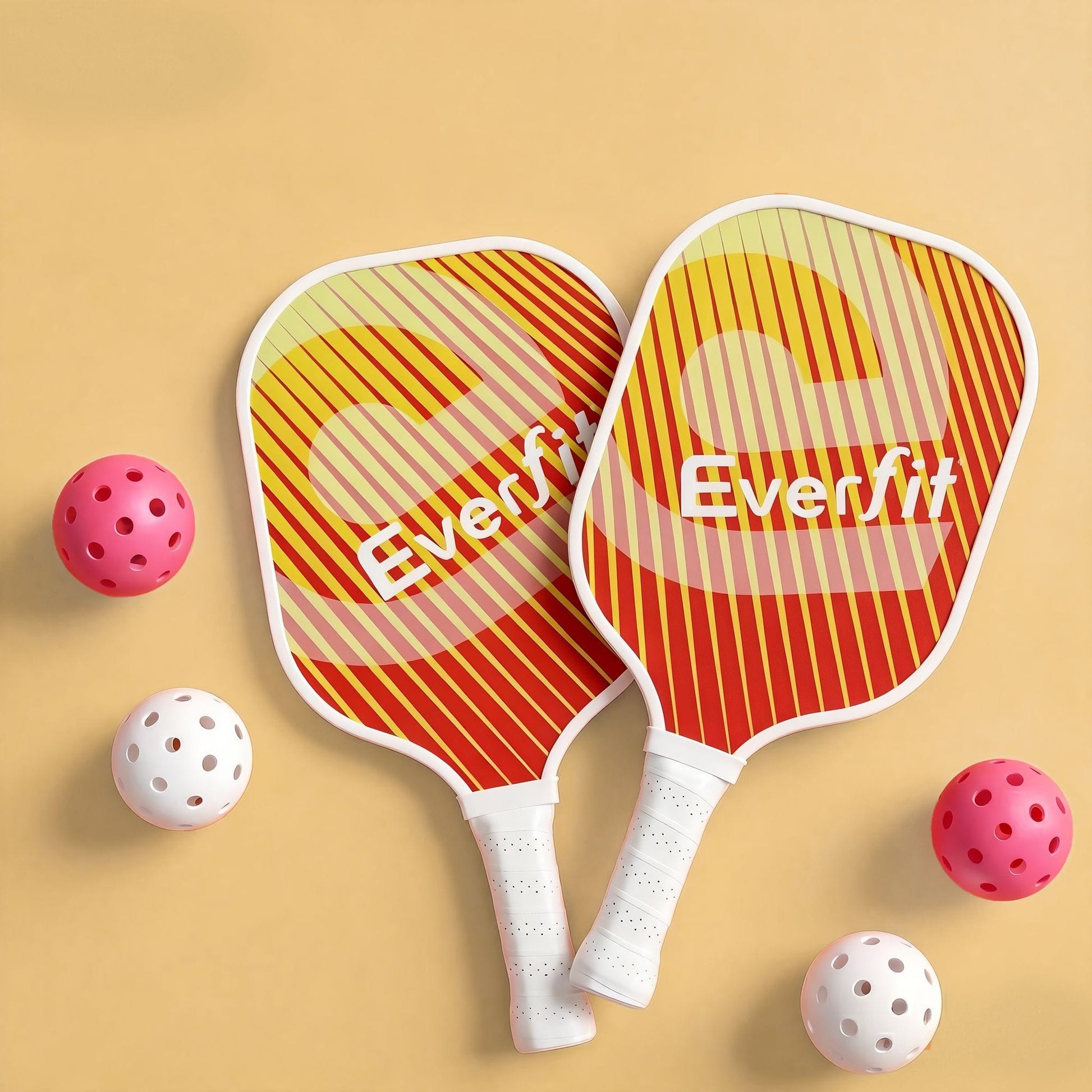Alona.com.au Sports & Fitness > Racquet Sports > Pickleball Everfit Pickleball Paddle Set Fibreglass Racquet Honeycomb Core With Bag Orange