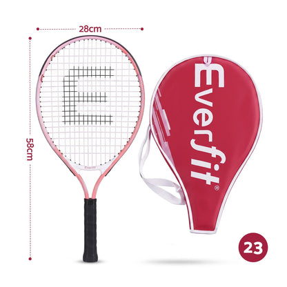 Alona.com.au Sports & Fitness > Racquet Sports > Tennis Everfit 23 Inch Tennis Racket Set of 2 Pack Lightweight Cushioned Grip Pink