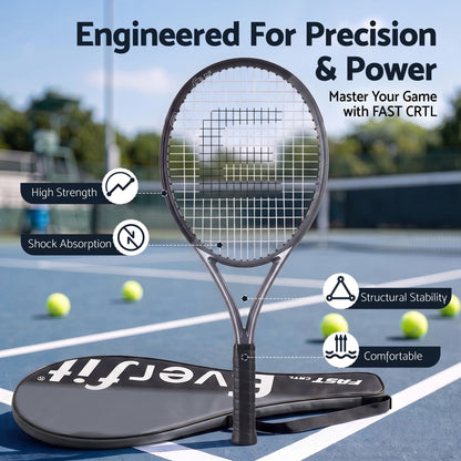 Alona.com.au Sports & Fitness > Racquet Sports > Tennis Everfit 27 Inch Tennis Racket Lightweight Racquet for Beginner Adult Players Black