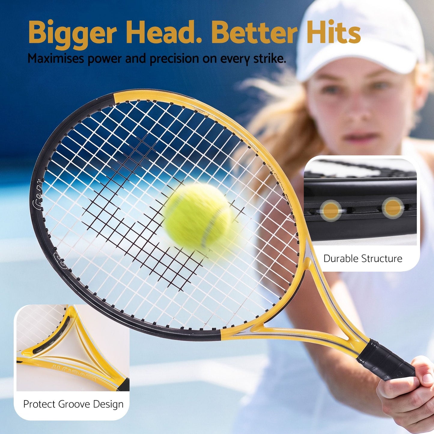 Alona.com.au Sports & Fitness > Racquet Sports > Tennis Everfit 27 Inch Tennis Racket Lightweight Racquet for Beginner Adult Players