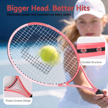 Alona.com.au Sports & Fitness > Racquet Sports > Tennis Everfit 27 Inch Tennis Racket Lightweight Racquet for Beginner Adult Players Pink