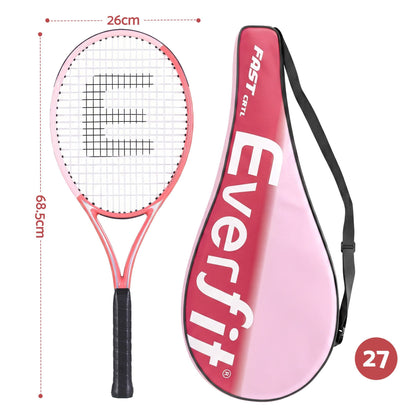 Alona.com.au Sports & Fitness > Racquet Sports > Tennis Everfit 27 Inch Tennis Racket Lightweight Racquet for Beginner Adult Players Pink