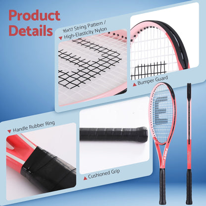 Alona.com.au Sports & Fitness > Racquet Sports > Tennis Everfit 27 Inch Tennis Racket Lightweight Racquet for Beginner Adult Players Pink