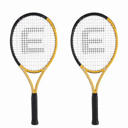 Alona.com.au Sports & Fitness > Racquet Sports > Tennis Everfit 27 Inch Tennis Racket Set of 2 Pack 27 Inch Lightweight Cushioned Grip Gold