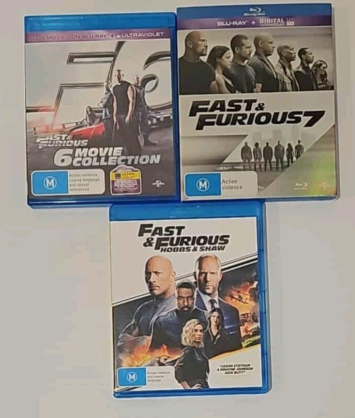 Alona.com.au The Fast And The Furious Blu-ray 1 2 4 5 6 7 Collection  Hobbs & Shaw Region B