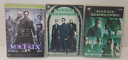 Alona.com.au The Matrix Trilogy DVD Movies Set 1, 2 & 3 - Keanu Reeves PAL Reg 4