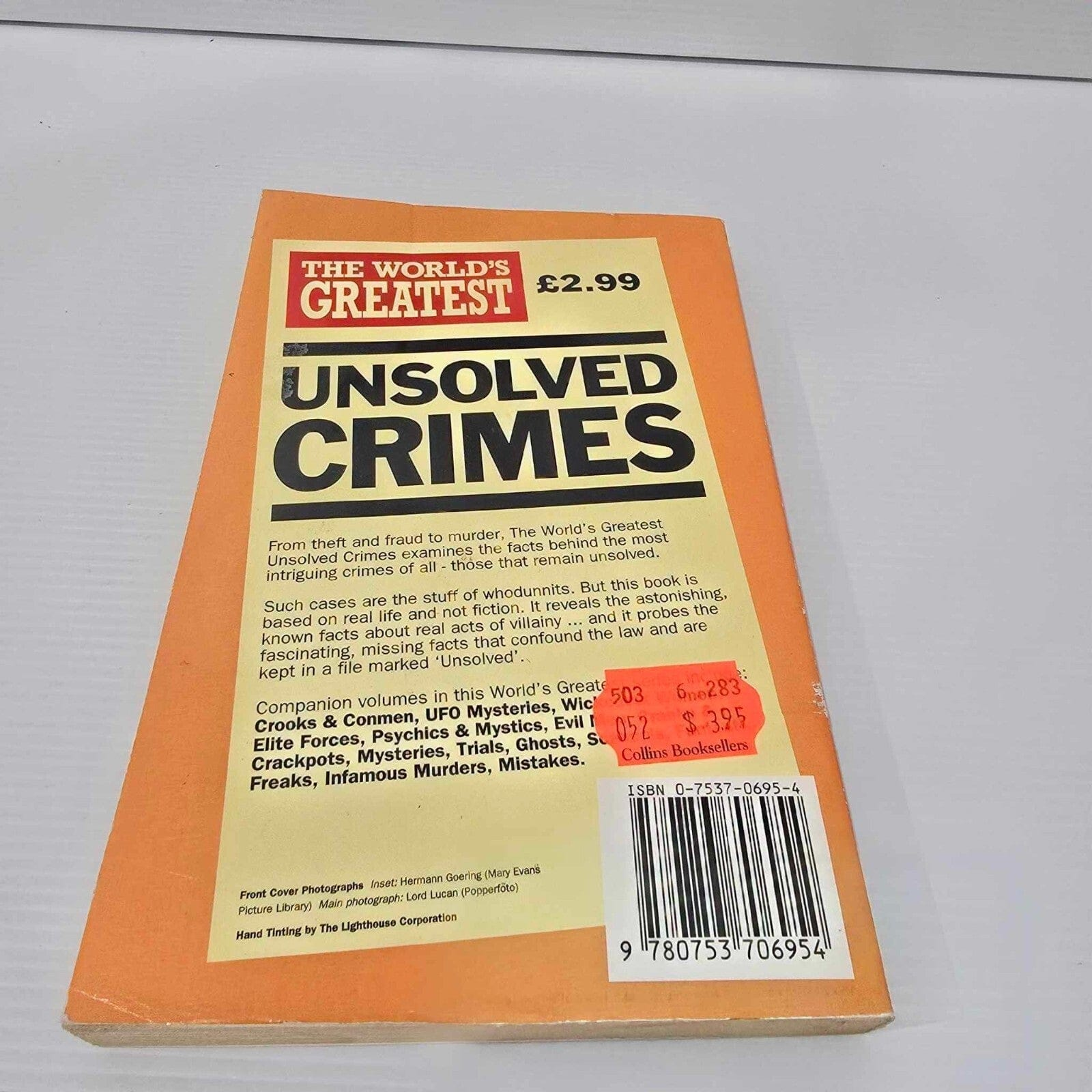Alona.com.au The World's Greatest Unsolved Crimes Paperback,2002 Roger Boar & Nigel Blundell