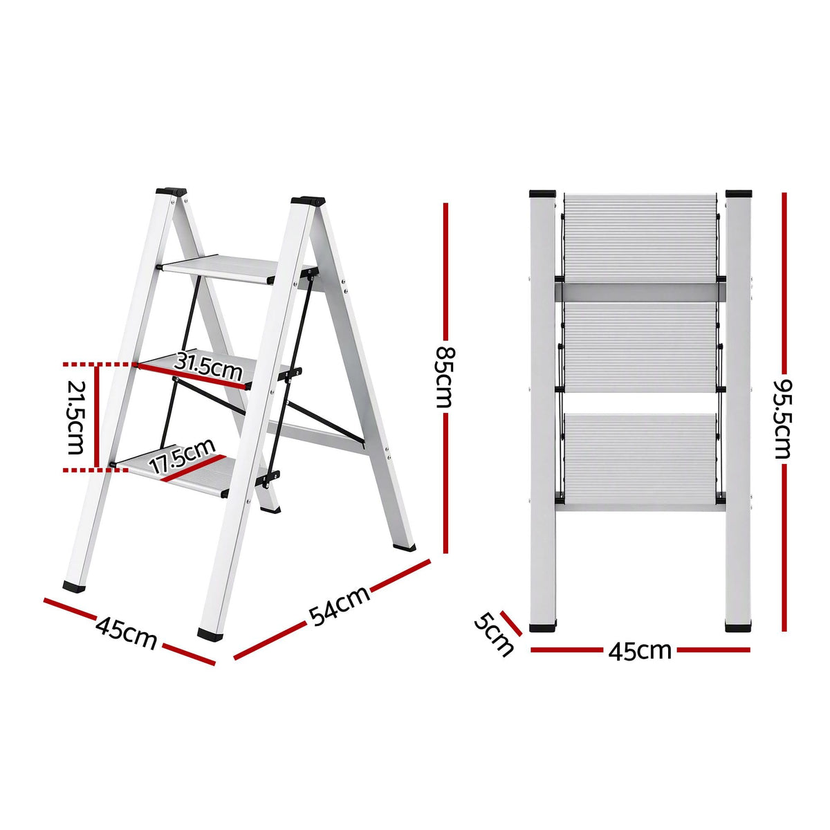 Alona.com.au Tools > Industrial Tools > Ladders & Scaffolding Giantz 3 Step Ladder Multi-Purpose Folding Aluminium Light Weight Platform