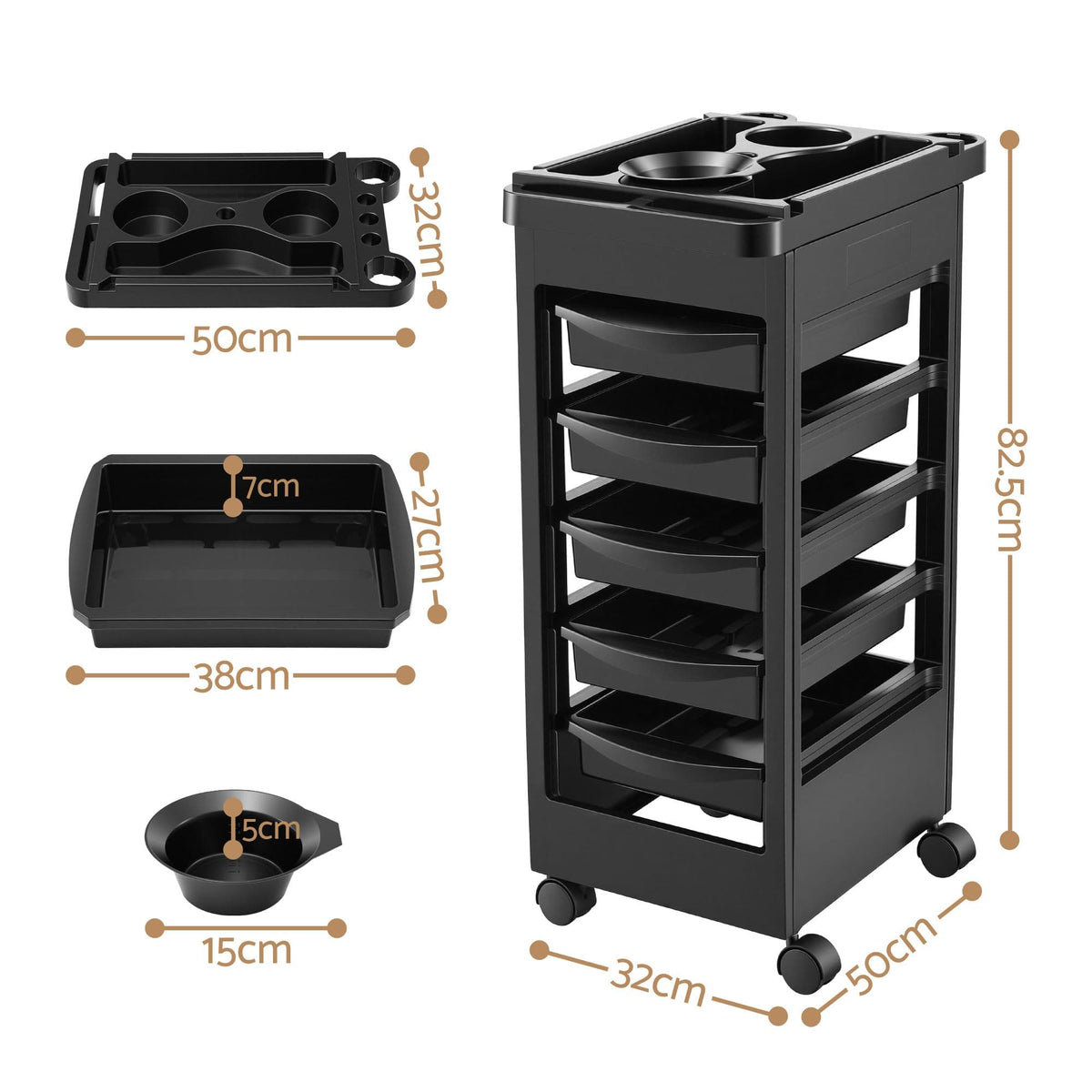 Alona.com.au Tools > Tools Storage > Utility Trolleys Embellir 6-Tier Salon Trolley Cart on Wheels Barber Mobile Hairdressing Cart