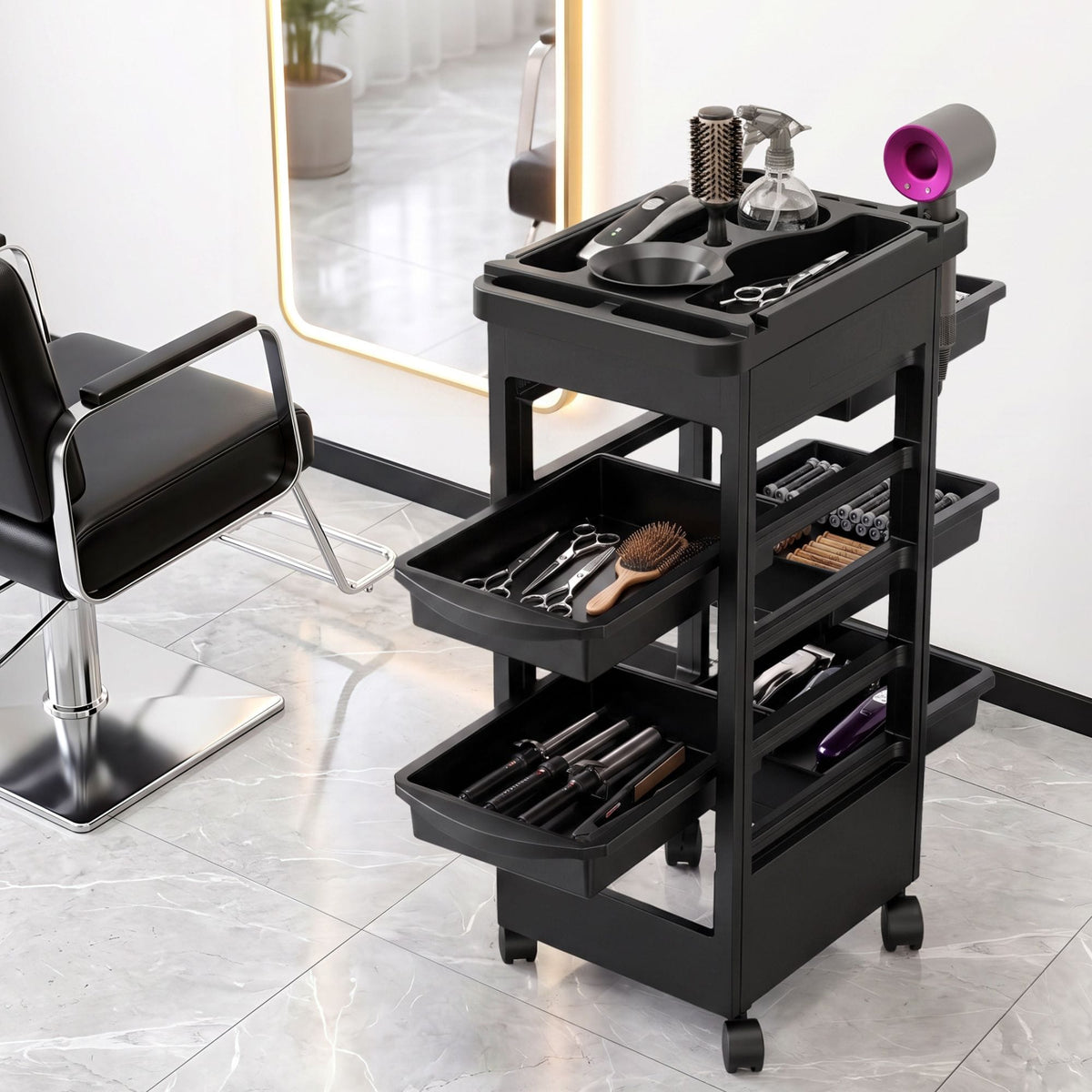 Alona.com.au Tools > Tools Storage > Utility Trolleys Embellir 6-Tier Salon Trolley Cart on Wheels Barber Mobile Hairdressing Cart