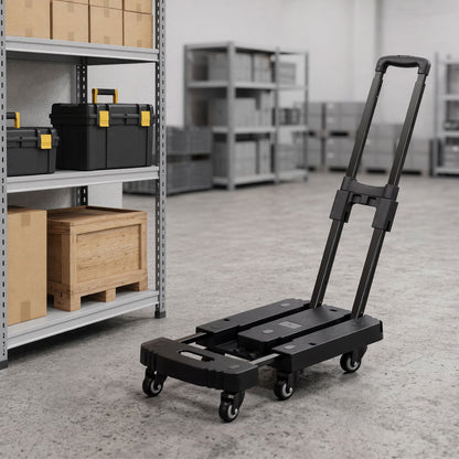 Alona.com.au Tools > Tools Storage > Utility Trolleys Giantz Folding Hand Truck Platform Trolley Foldable Dolly Cart 200kg Load Black