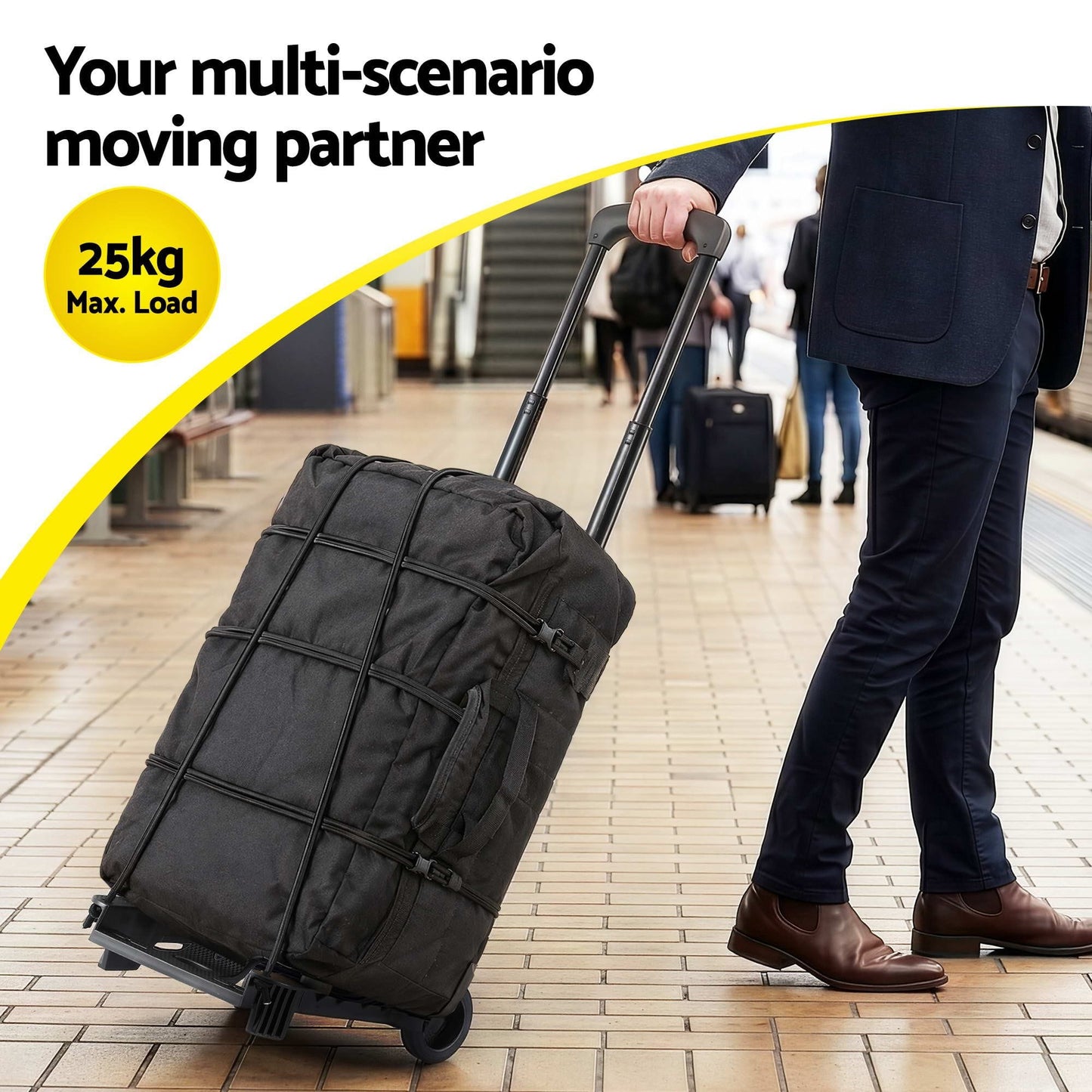 Alona.com.au Tools > Tools Storage > Utility Trolleys Giantz Folding Trolley Portable Hand Truck Lightweight Travel Luggage Black