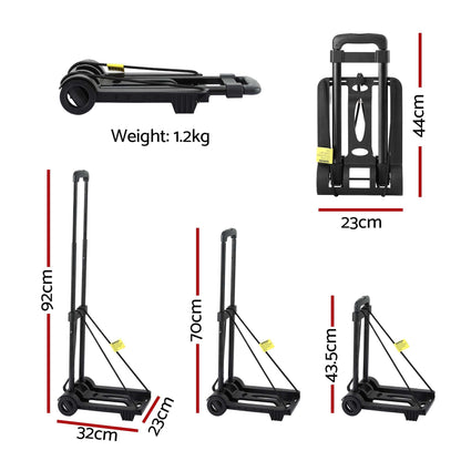 Alona.com.au Tools > Tools Storage > Utility Trolleys Giantz Folding Trolley Portable Hand Truck Lightweight Travel Luggage Black