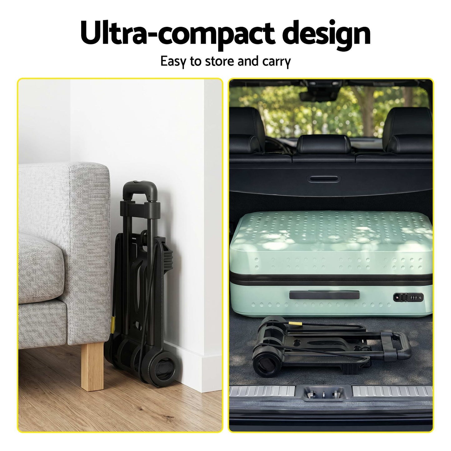 Alona.com.au Tools > Tools Storage > Utility Trolleys Giantz Folding Trolley Portable Hand Truck Lightweight Travel Luggage Black