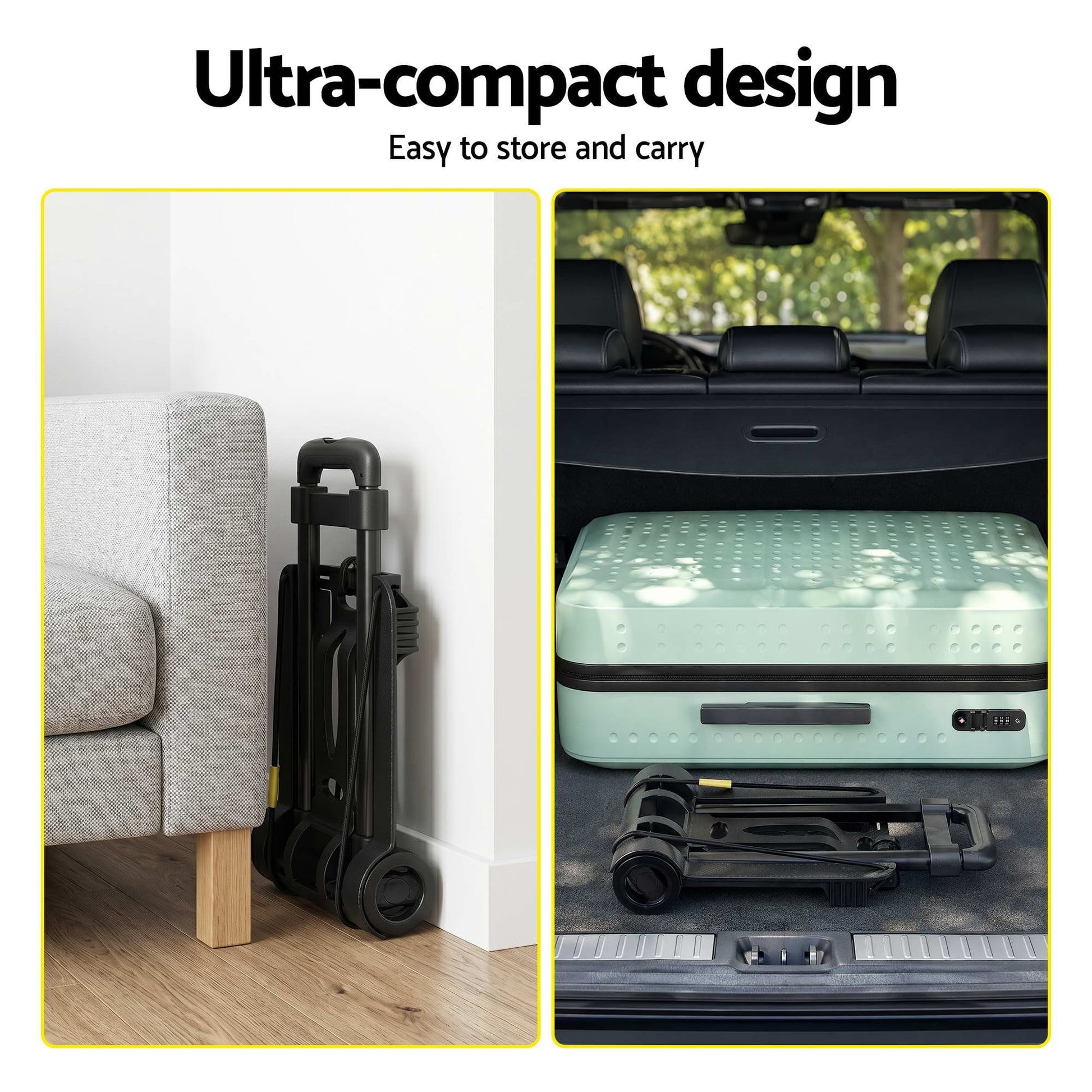 Alona.com.au Tools > Tools Storage > Utility Trolleys Giantz Folding Trolley Portable Hand Truck Lightweight Travel Luggage Black