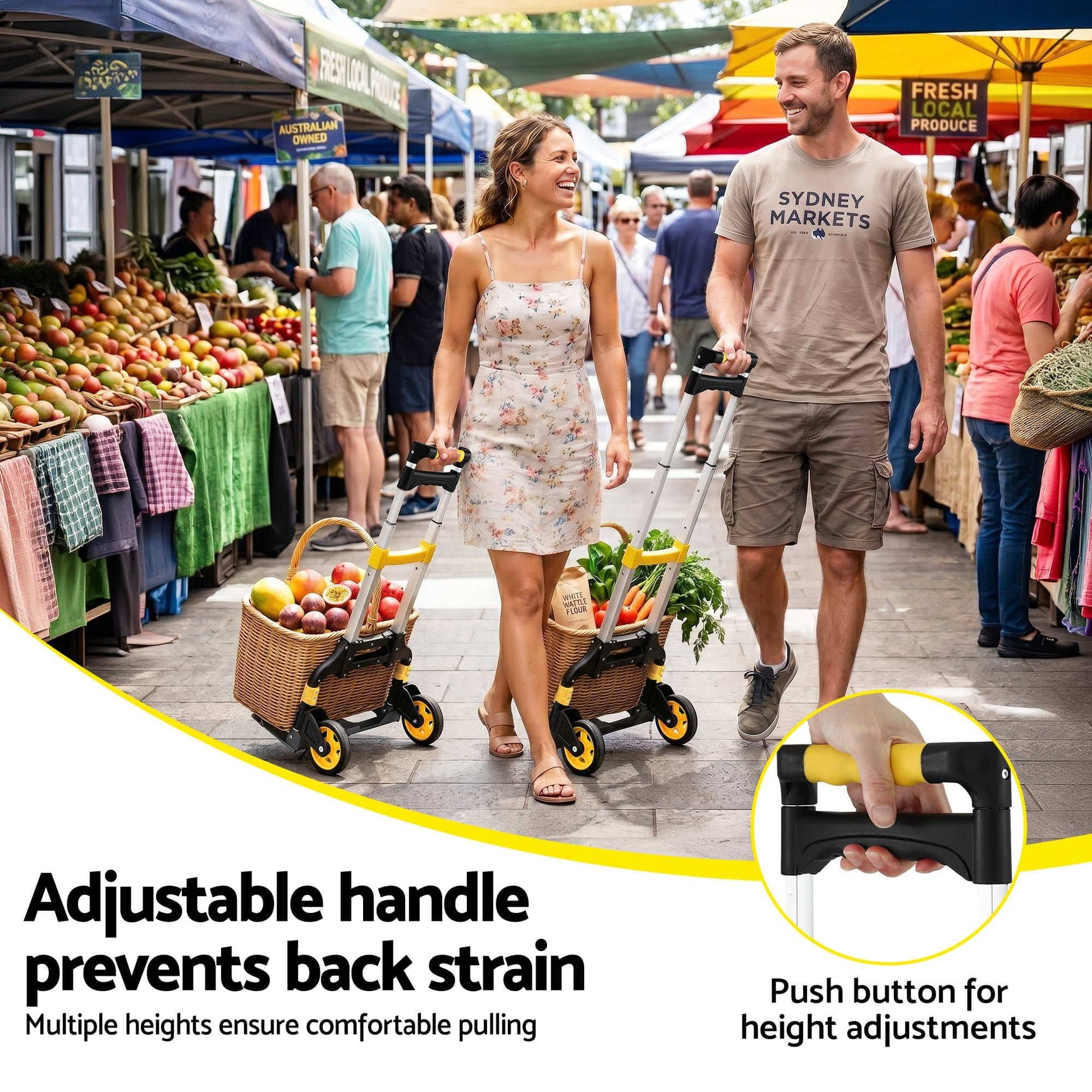 Alona.com.au Tools > Tools Storage > Utility Trolleys Giantz Folding Trolley Portable Hand Truck Lightweight Travel Luggage Silver