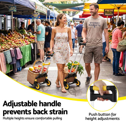 Alona.com.au Tools > Tools Storage > Utility Trolleys Giantz Folding Trolley Portable Hand Truck Lightweight Travel Luggage Silver