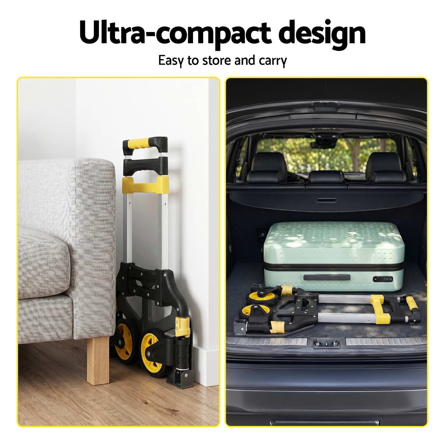 Alona.com.au Tools > Tools Storage > Utility Trolleys Giantz Folding Trolley Portable Hand Truck Lightweight Travel Luggage Silver