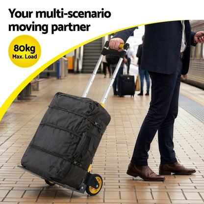 Alona.com.au Tools > Tools Storage > Utility Trolleys Giantz Folding Trolley Portable Hand Truck Lightweight Travel Luggage Silver