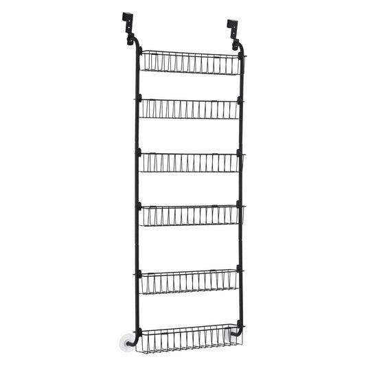 Alona.com.au Tools > Tools Storage > Wall Storage Racks Artiss Over Door Storage Hanger Pantry 6-Tier Metal Hook Hanging Organiser Black