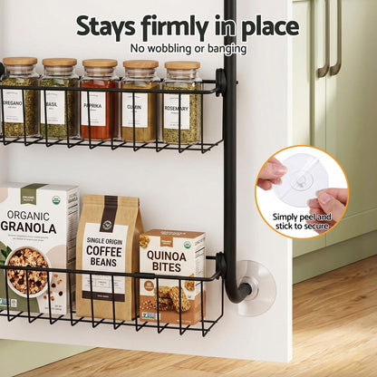 Alona.com.au Tools > Tools Storage > Wall Storage Racks Artiss Over Door Storage Hanger Pantry 6-Tier Metal Hook Hanging Organiser Black